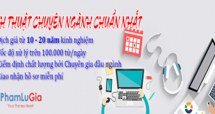 Dịch thuật chuyên ngành chuẩn nhất