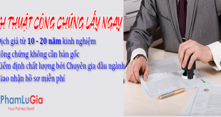 Dịch thuật công chứng lấy ngay